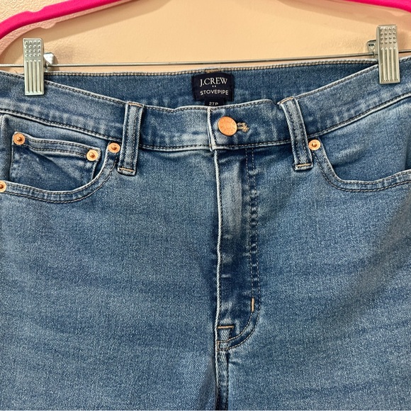 J.Crew Stovepipe Jeans Womens 27P Signature Stretch Medium Wash High Rise - Picture 6 of 7